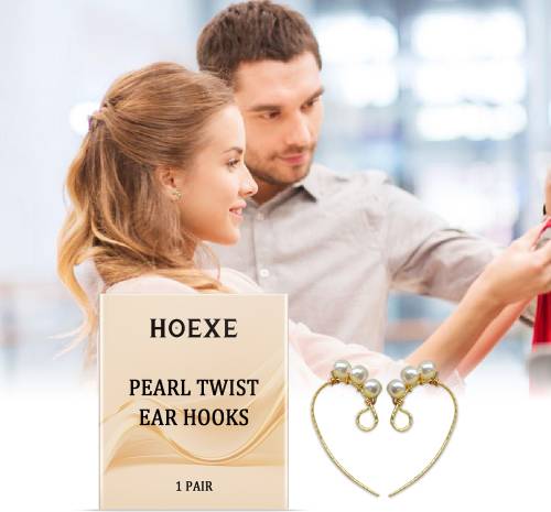 Faux Pearl Twist Ear Hooks