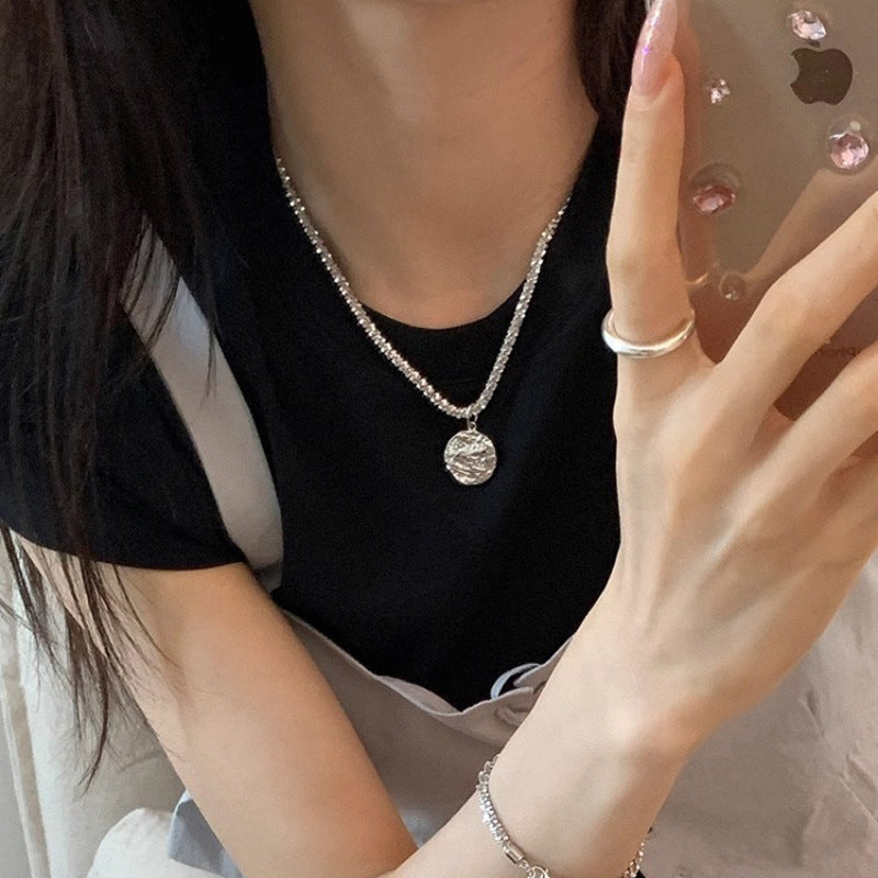 Irregular Texture Pendant Necklace