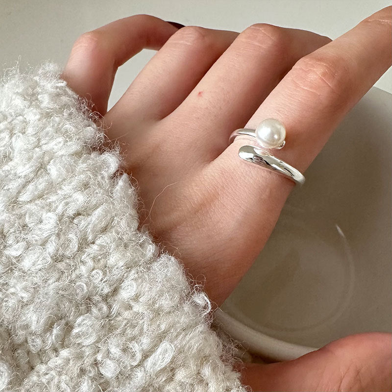 Adjustable Minimalist Pearl Ring