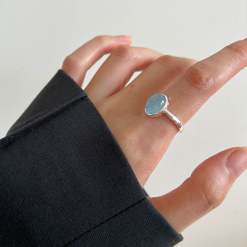 Aquamarine Sterling Silver Ring