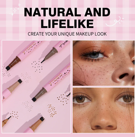 Faux Freckle Pen, 2-in-1 Dual-Ended Freckle Stamp & Dot Pen, Waterproof