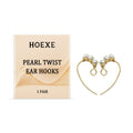 Faux Pearl Twist Ear Hooks