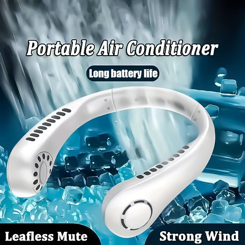 1Pc New Mini Neck Fan Portable Bladeless Hanging Neck Rechargeable Air Cooler 3 Speed Mini Summer Sports Fans | zavevo