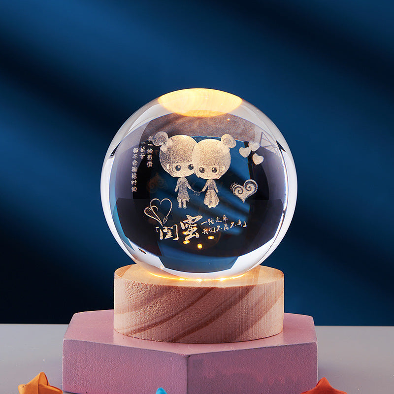 3D Crystal Ball Night Lamp zavevo