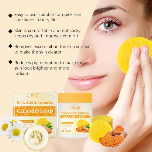 Turmeric Kojic Acid Cleansing Pads with Lemon