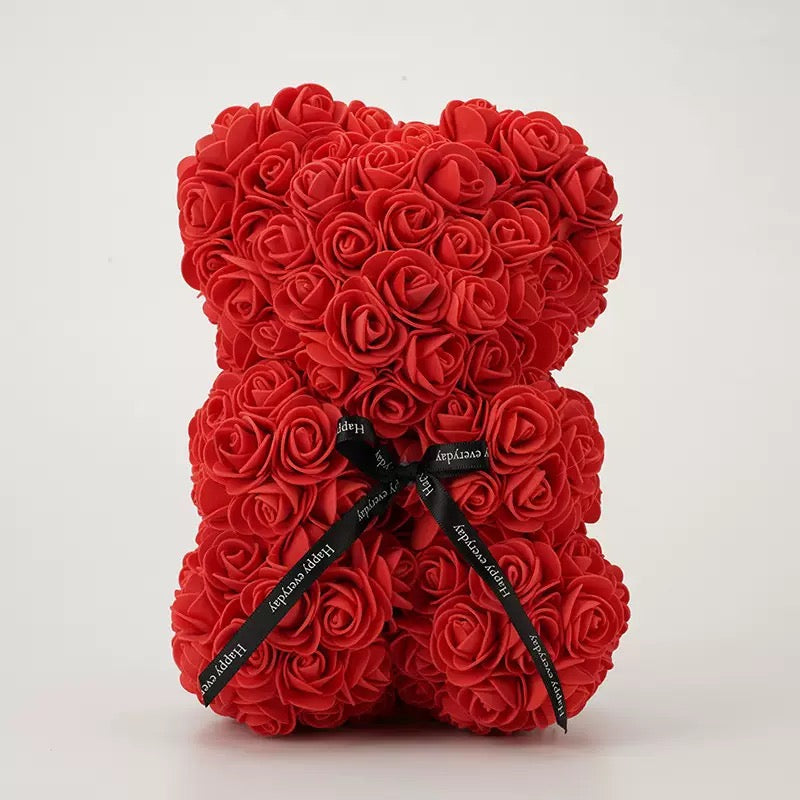 Rose Bear Valentine's Gift, Artificial Flower Bear in Multiple Colors