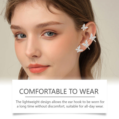 Rhinestone Bow Ear Clips