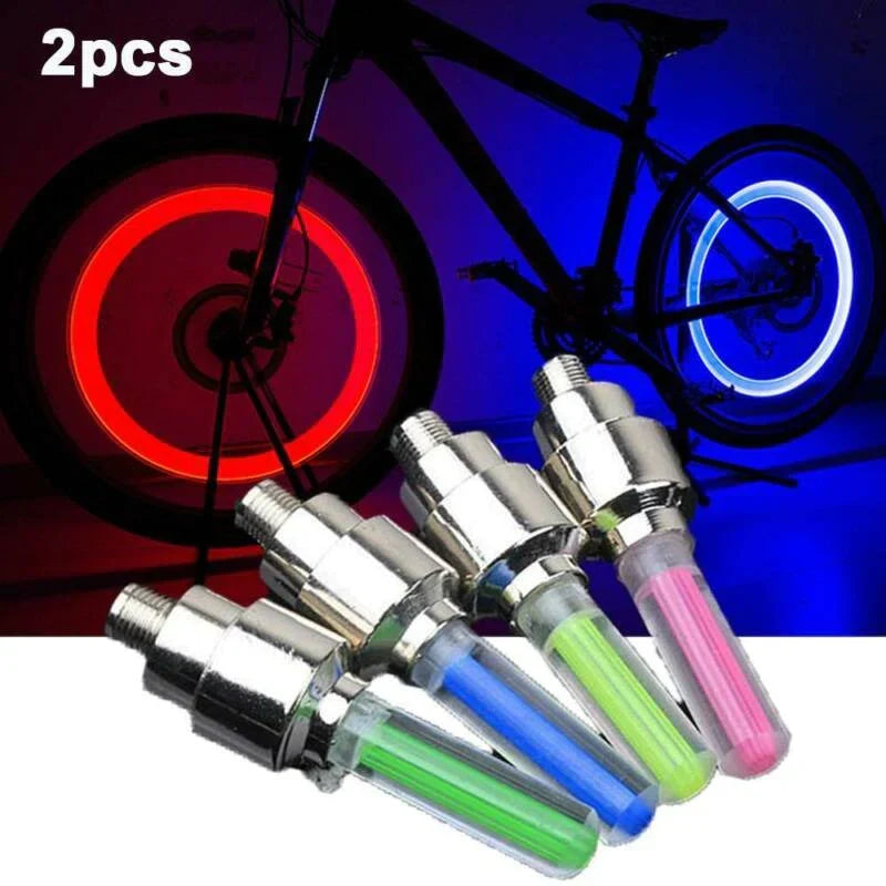 2 Pcs Car Wheel LED Light, Motorcycle Bike Tire Vale Cap zavevo