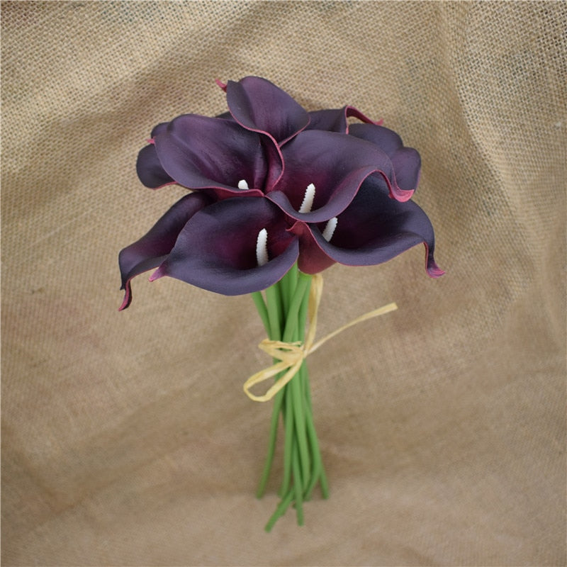 10-Piece Artificial Calla Lily Bouquet with 33 cm Stems