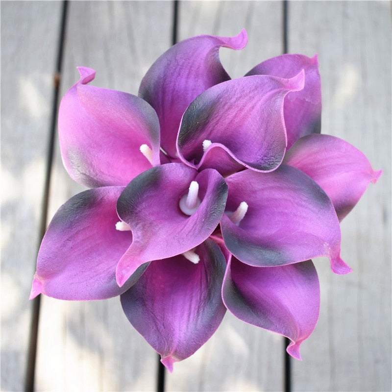 10-Piece Artificial Calla Lily Bouquet with 33 cm Stems