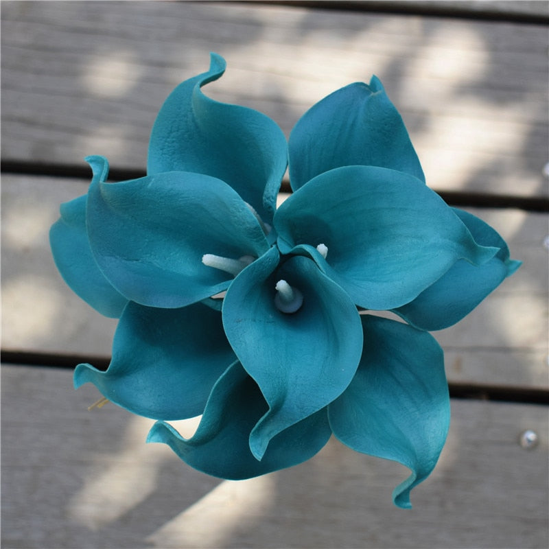 10-Piece Artificial Calla Lily Bouquet with 33 cm Stems