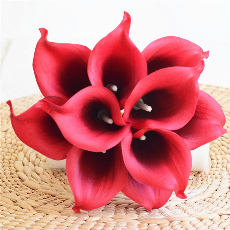10-Piece Artificial Calla Lily Bouquet with 33 cm Stems