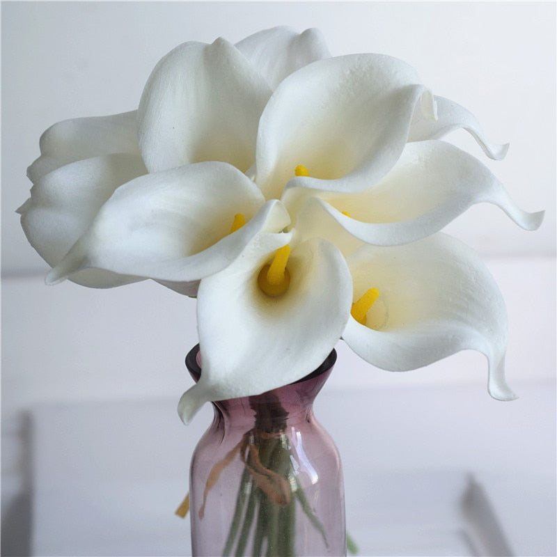 10-Piece Artificial Calla Lily Bouquet with 33 cm Stems
