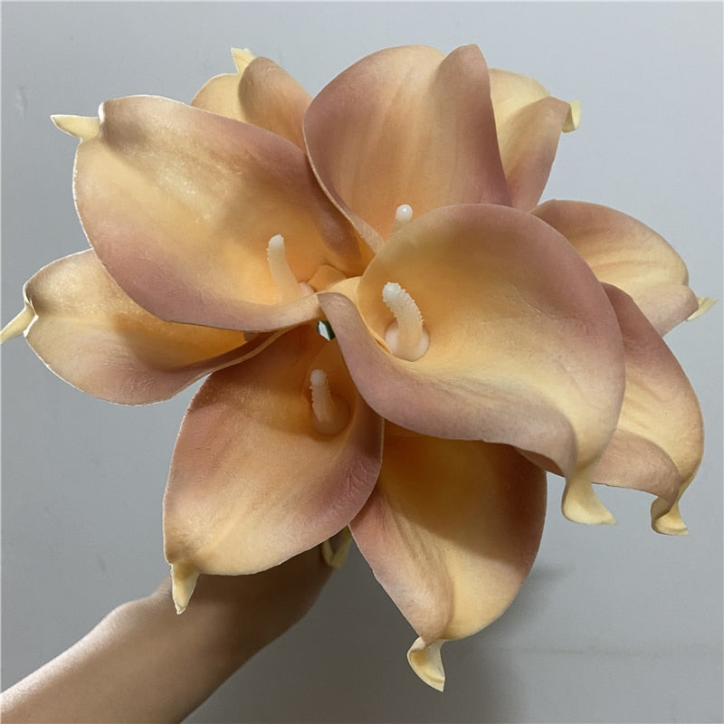 10-Piece Artificial Calla Lily Bouquet with 33 cm Stems