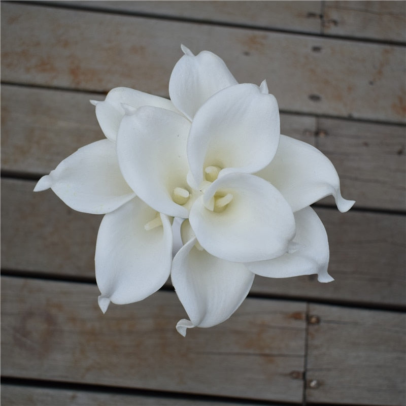 10-Piece Artificial Calla Lily Bouquet with 33 cm Stems