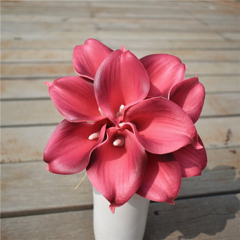 10-Piece Artificial Calla Lily Bouquet with 33 cm Stems
