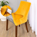 Velvet Stretch Armless Wingback Chair Cover Slipcover