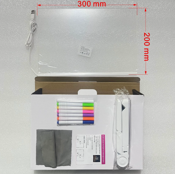 Light-Up Acrylic Drawing Board for Kids, Erasable Message Board & Night Light