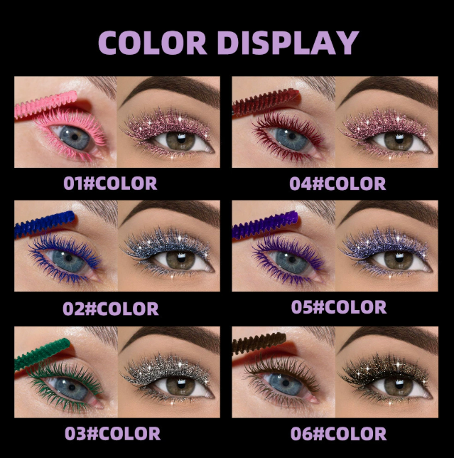 2-in-1 Dual-End Mascara, Colored Shimmer & Matte, Waterproof