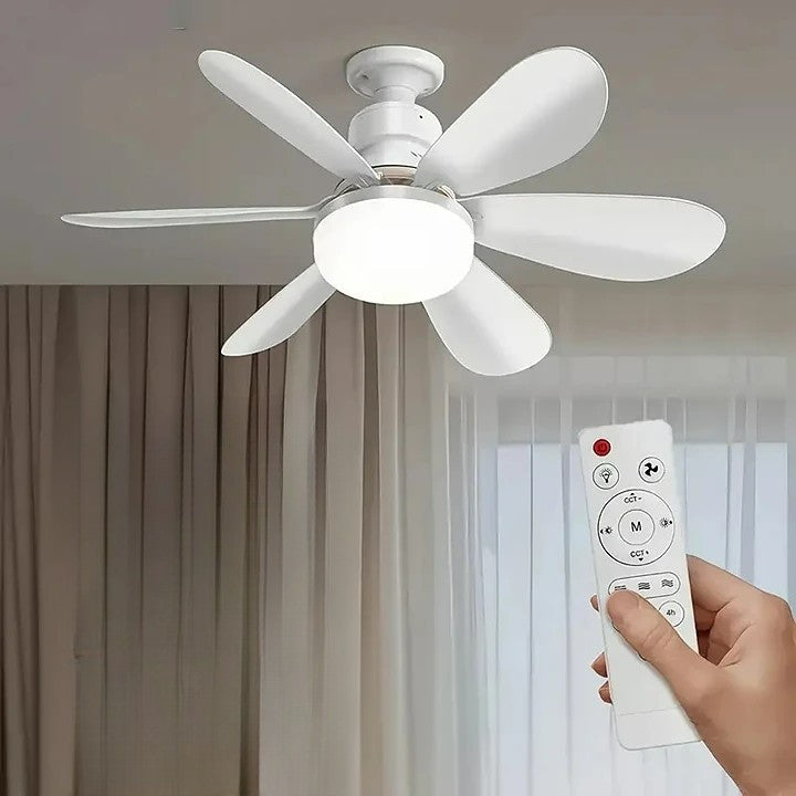 2-in-1 LED Ceiling Fan Light with Remote Control, E27/B22 Base | zavevo
