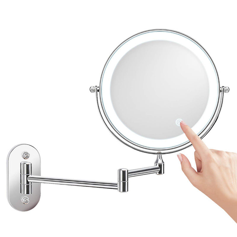 zavevo | Rechargeable wall-mounted shaving mirror | 360° rotation. 1X/10X magnification and adjustable LED lighting for use in the bathroom