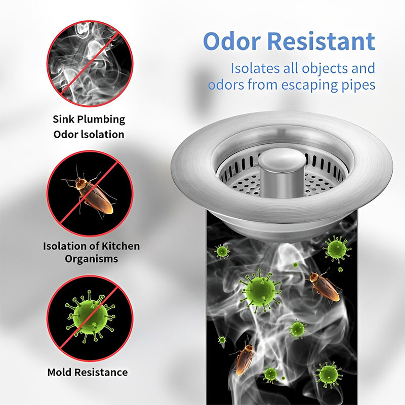 Upgrade 3-in-1 Kitchen Sink Drain Strainer | zavevo