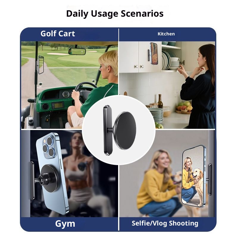 Magnetic Phone Holder for Gym & Car, Foldable Mount with Suction Base