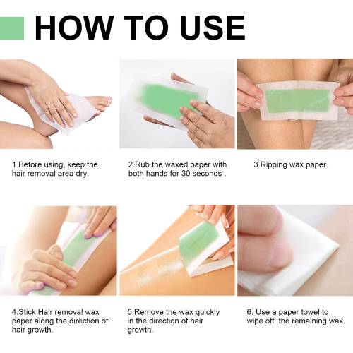 Portable Hair Removal Wax Strips with Jojoba