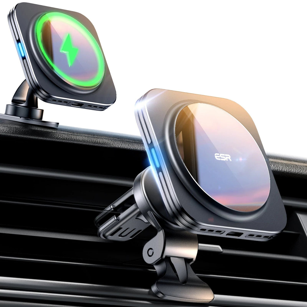 15W Magnetic Wireless Car Charger(Halolock) - Black