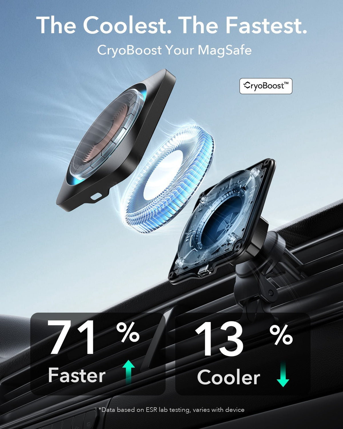 15W CryoBoost Car Charger and AirPods Pro 3 Orbit Case Bundle-Black