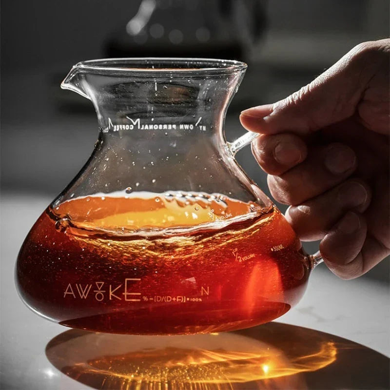 15oz Glass Pour Over Coffee Server Heat-Resistant Drip Brewing Carafe | zavevo