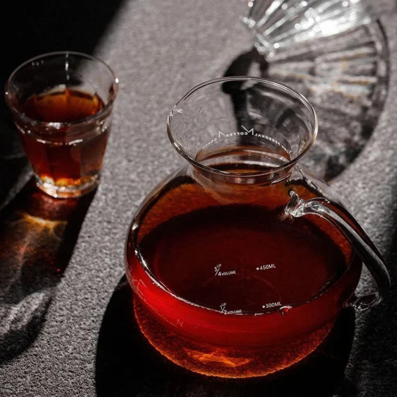 15oz Glass Pour Over Coffee Server Heat-Resistant Drip Brewing Carafe | zavevo