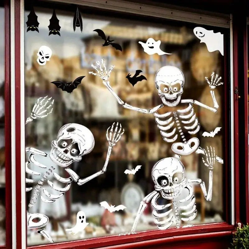 140PCS Halloween Window Clings Decor - Double-Sided Removable Stickers For Indoor Halloween Party Decorations zavevo