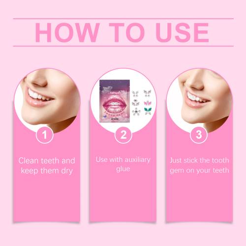 Crystal Tooth Gems with Adhesive