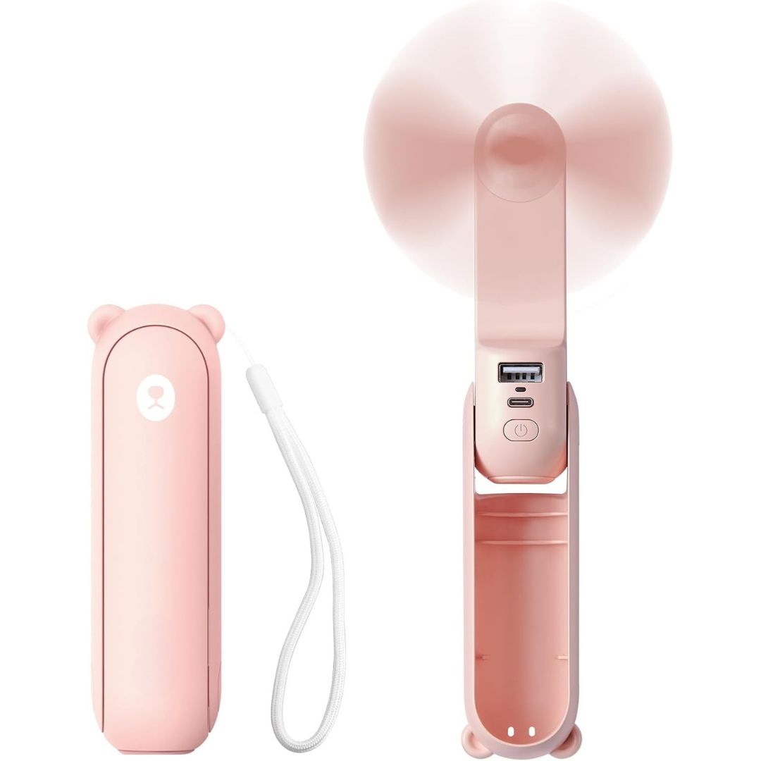 3 In 1 Handheld Mini Fan | USB Rechargeable, Foldable Design & Ideal for Travel, Camping, and Outdoor Activities | zavevo