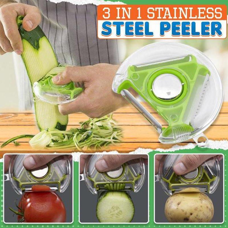 3 in 1 Stainless Steel Peeler | zavevo