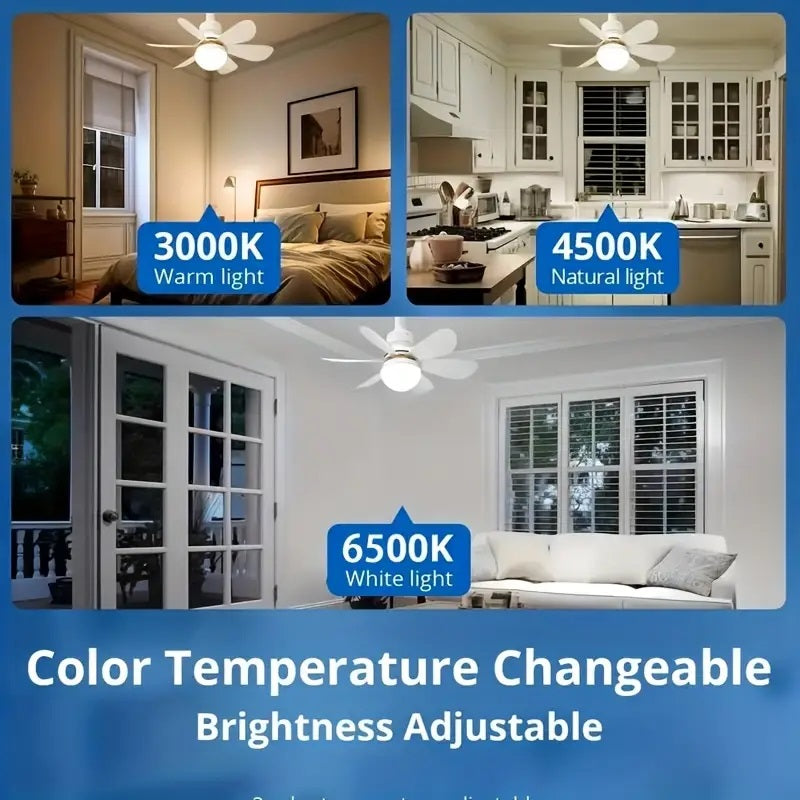 2-in-1 LED Ceiling Fan Light with Remote Control, E27/B22 Base | zavevo