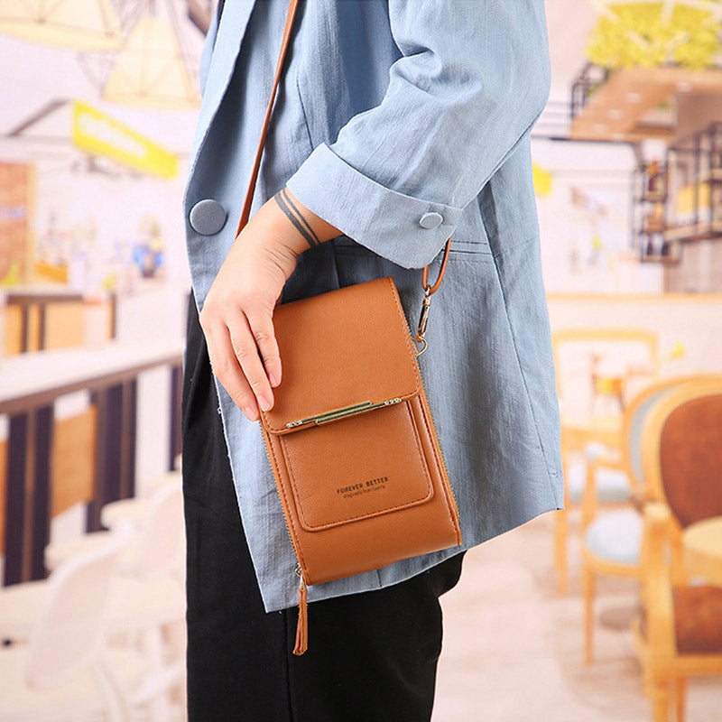 Anti-Theft Leather Bag with Touchscreen | zavevo