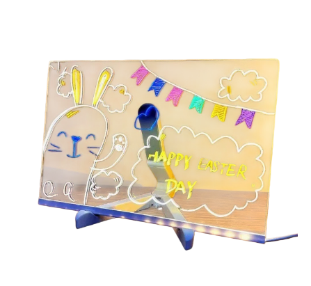 Light-Up Acrylic Drawing Board for Kids, Erasable Message Board & Night Light