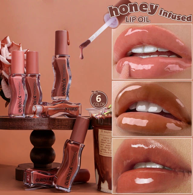Ice Cream Flavored Lip Oil Gloss, Mirror-Shine Wet-Look Hydrating Lip Gloss