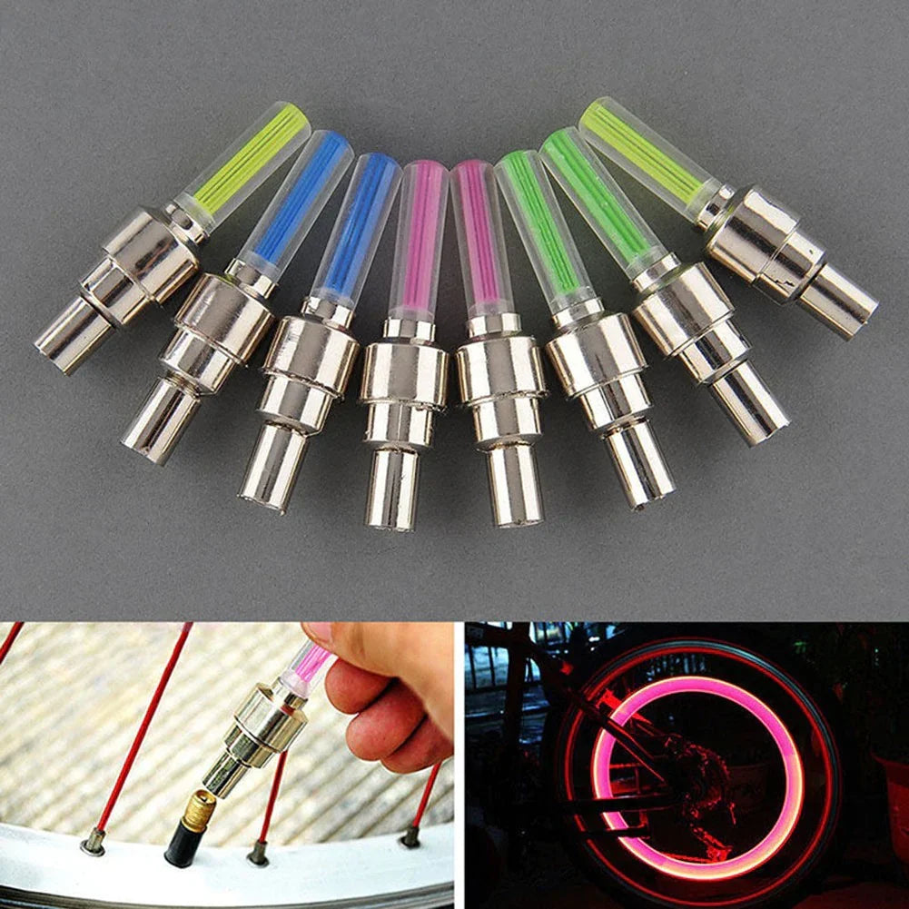 2 Pcs Car Wheel LED Light, Motorcycle Bike Tire Vale Cap zavevo