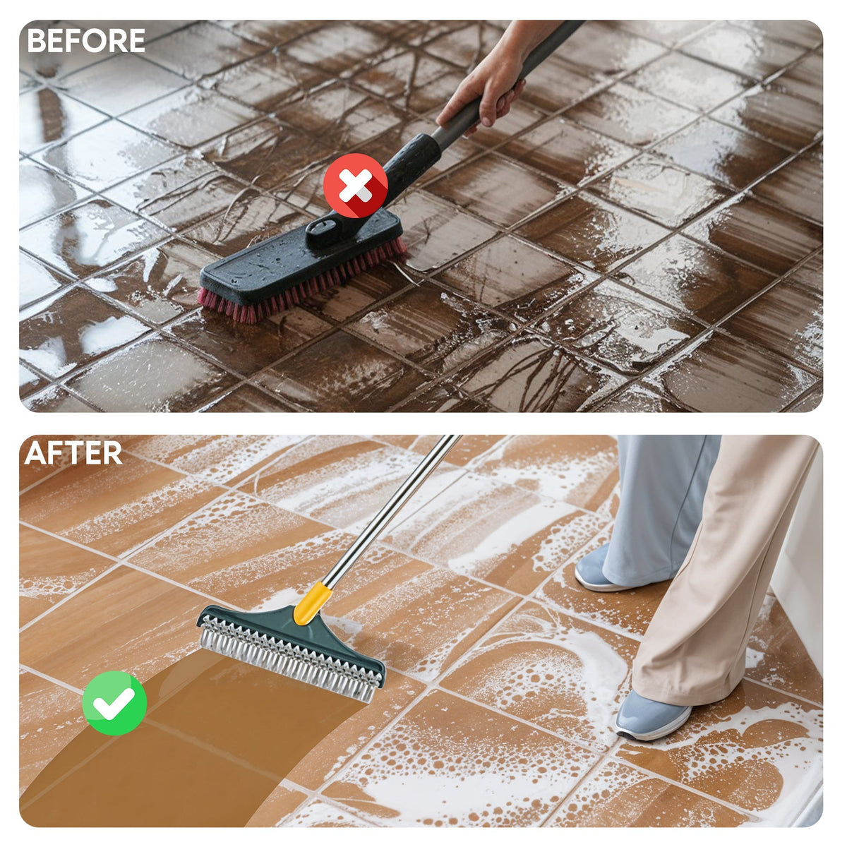 2-in-1 Cleaning Floor Scrub Brush zavevo