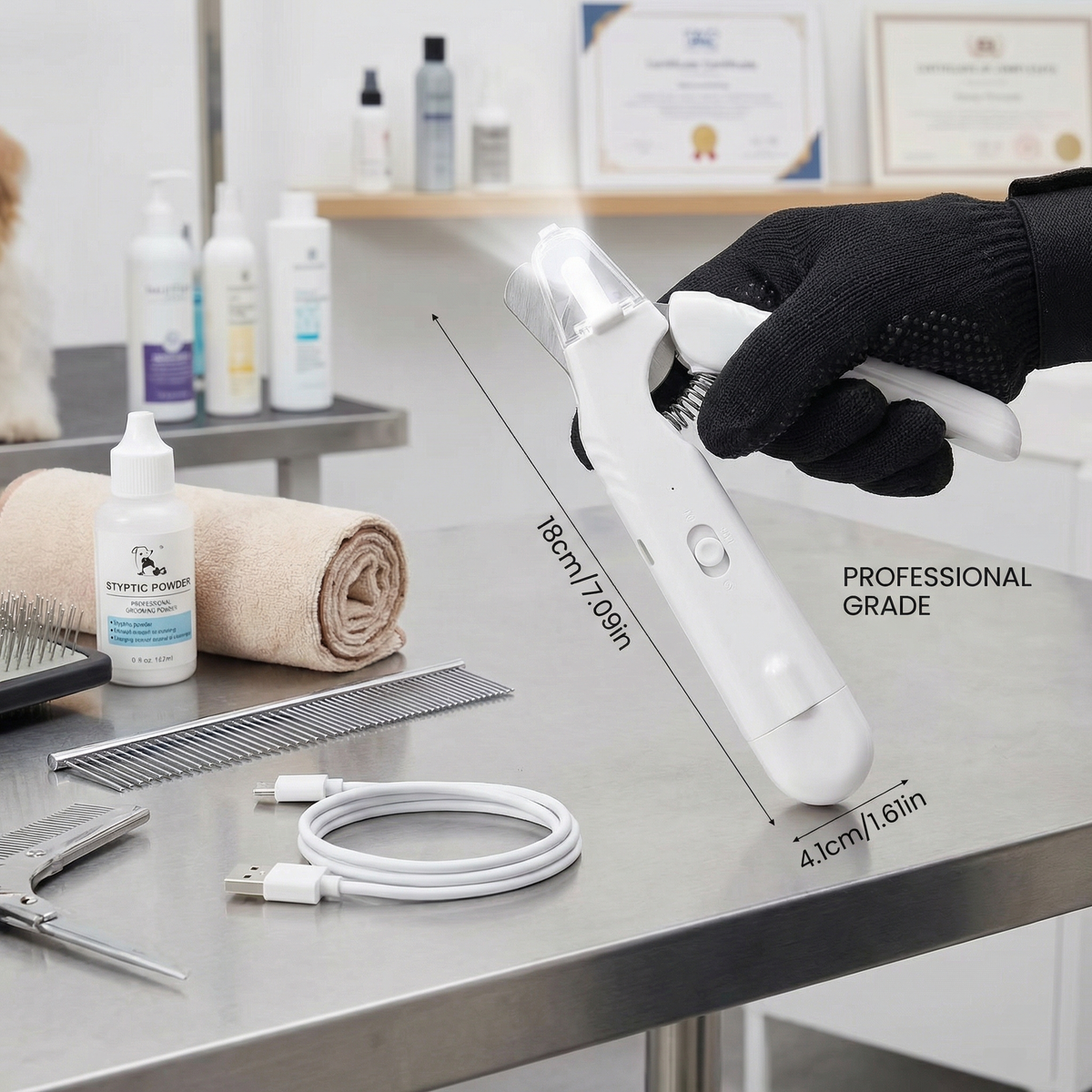 2-in-1 Professional Dog Nail Clipper & Grinder – Ultra-Quiet & Rechargeable zavevo