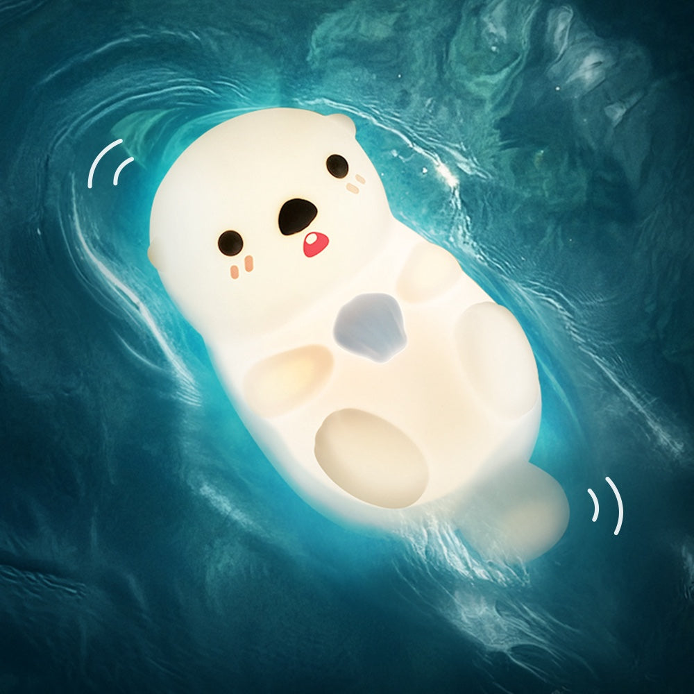 zavevo® Otter Squishy Silicon LED Night Light Limited - Tap Lamp, Best Gift for Kids and Girls