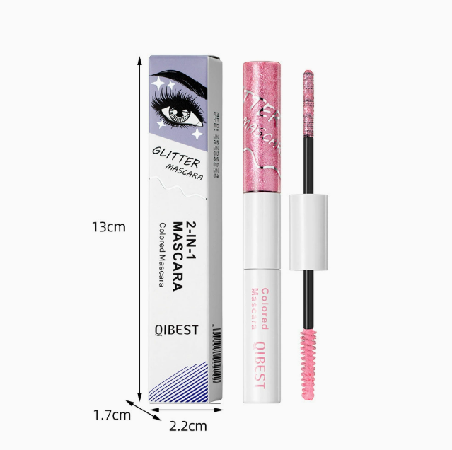 2-in-1 Dual-End Mascara, Colored Shimmer & Matte, Waterproof