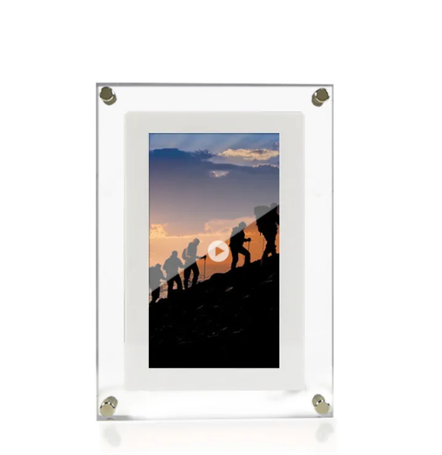 Acrylic Digital Picture Frame, Vertical Photo & Video Display