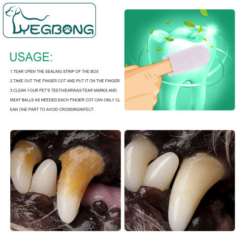 Pet Tooth Cleaning Finger Wipes