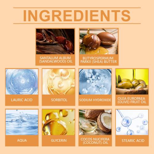 Sandalwood Bath Soap with Olive Oil & Shea Butter