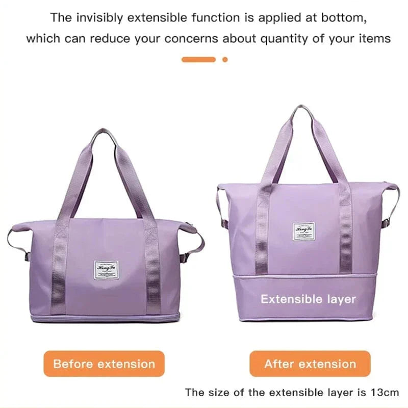 Zavevo Travel Double Layer Travel Duffel Bag – Waterproof Wet & Dry Separation Gym and Weekend Bag