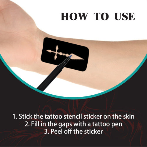 Temporary Tattoo Pen Set with Stencils